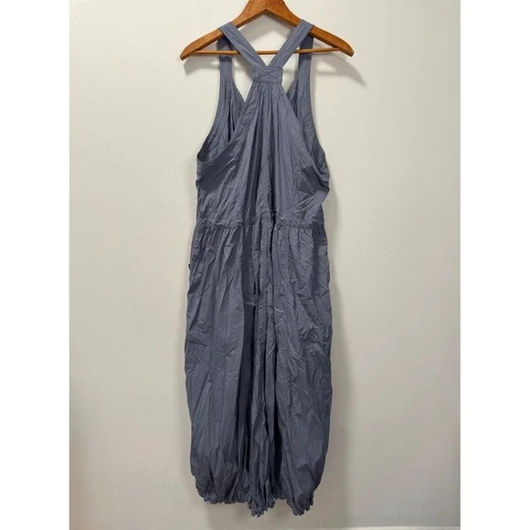 Daily Practice by Anthropologie Blue Free Fall Zip Front Bungee Hem Dress Large - Picture 4 of 7